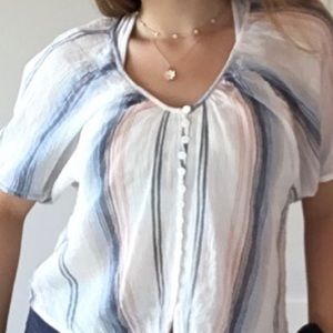 Striped Blouse with Knot